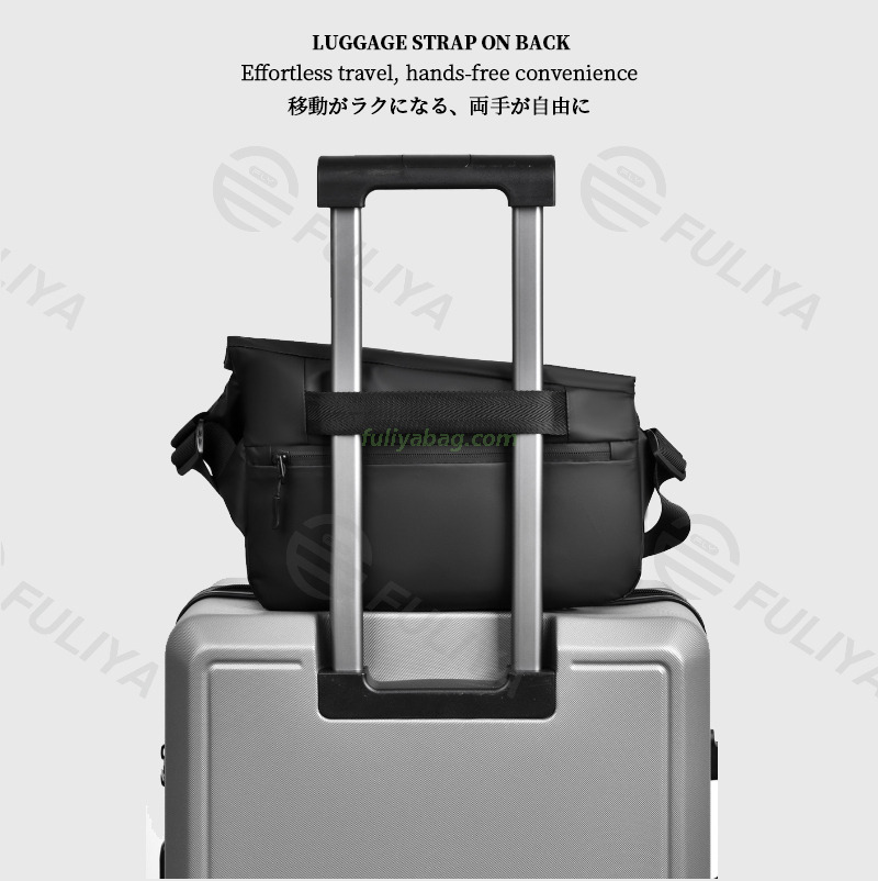 Men's Large Capacity Waterproof PU Leather Ultralight Shoulder Crossbody Bags Fashion Hiking Riding Travel Chest Bags