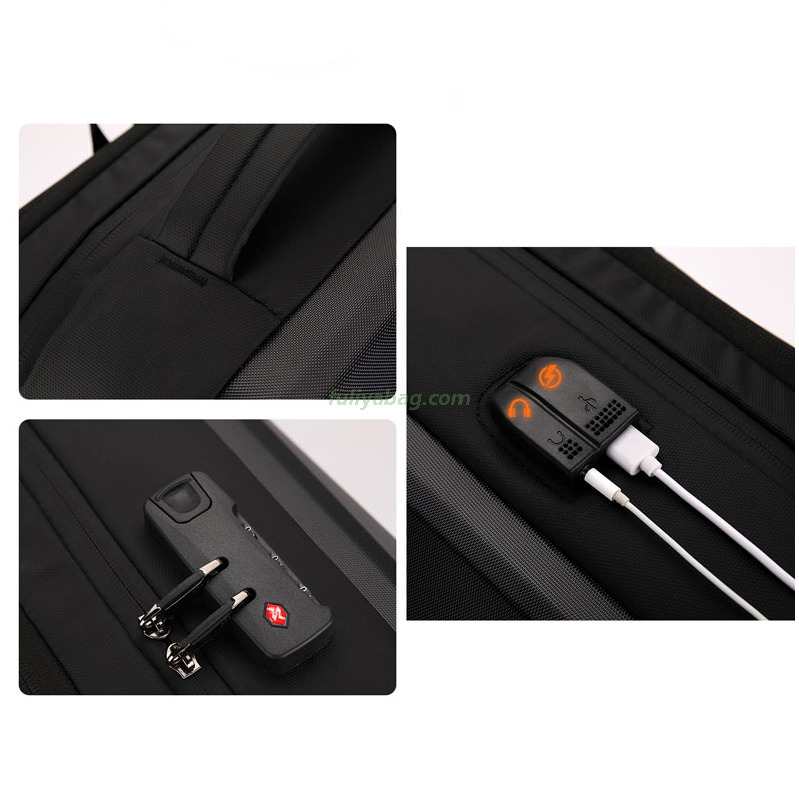 Luxury Durable Stylish USB Waterproof Anti-Theft School Travel Commuting Work Business Backpack for Mans Boys