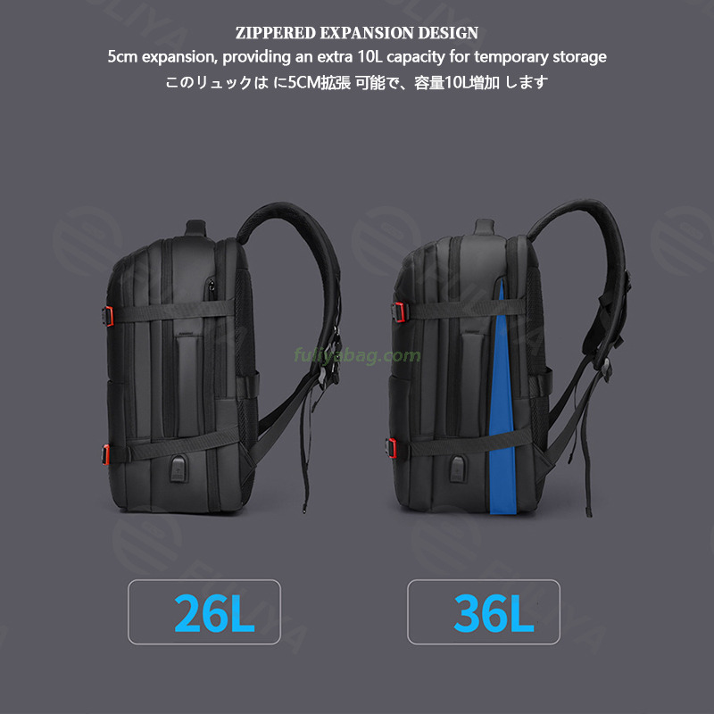 Men Women Expandable Business Waterproof Travel School Student Backpack Large Capacity Laptop Backpack With USB Charging
