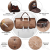 England Style Custom Logo Foldable Overnight Travel Gym Duffle Hanging Suit Leather Zip Lock Garment Bag For Men