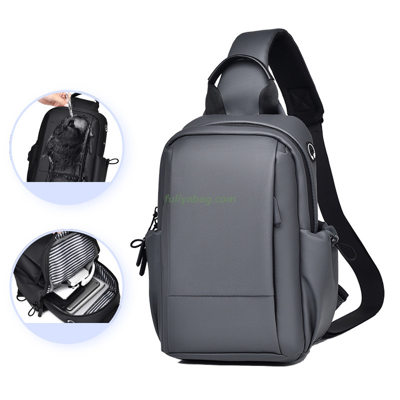 Multi Functional New Mens Chest Bag Waterproof Film Large Capacity Lightweight Custom Logo Single Shoulder Bag