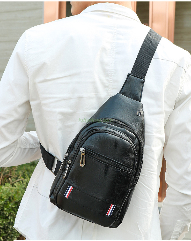 Factory Wholesale Solid Color Men's Business Chest Bag Cycling Sports Waterproof Crossbody Casual Chest Bag