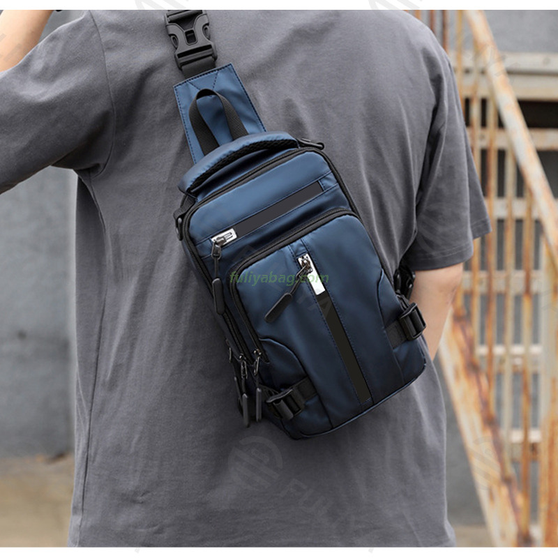 Multifunction Nylon Waterproof Crossbody Shoulder Bag Phone Pouch Custom Men's Chest Sling Bag for Men