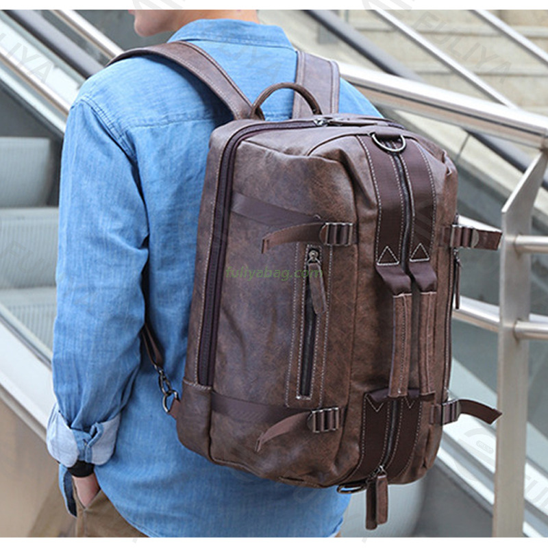 Factory Customized PU 16 inch Laptop Backpack Shoulder Tote Bag Carry on Business Travel Luggage Backpack