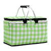 Customized Printed Foldable Picnic Basket Zipper Large Capacity Insulated Lunch Box Soft Tote Cooler Picnic Bag