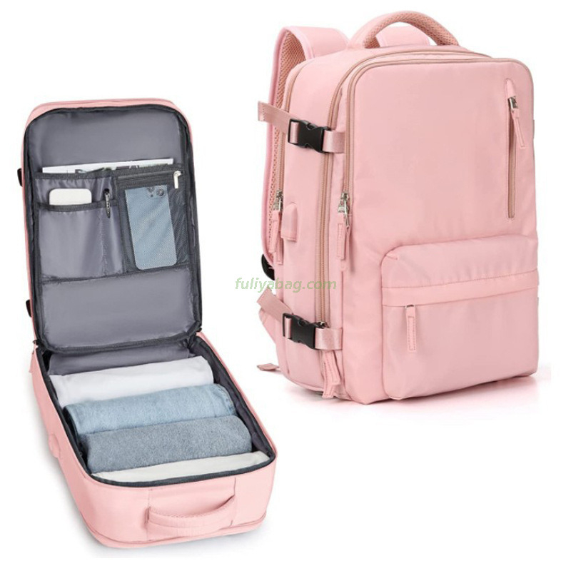 Large Capacity Shoe Compartment Luggage Backpack Rucksack Waterproof Casual Travel Laptop Backpack With USB Charging