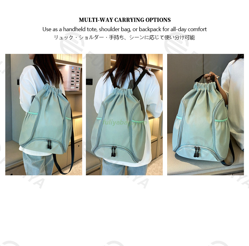 High Quality Basketball Football Fitness Sports Bag Casual Travel Waterproof Oxford Drawstring Backpack With Shoe Space