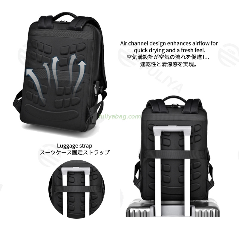 Custom High Quality Pu Leather Men's Computer Backpack Waterproof Classic School Travel Laptop Backpack With Usb Charging