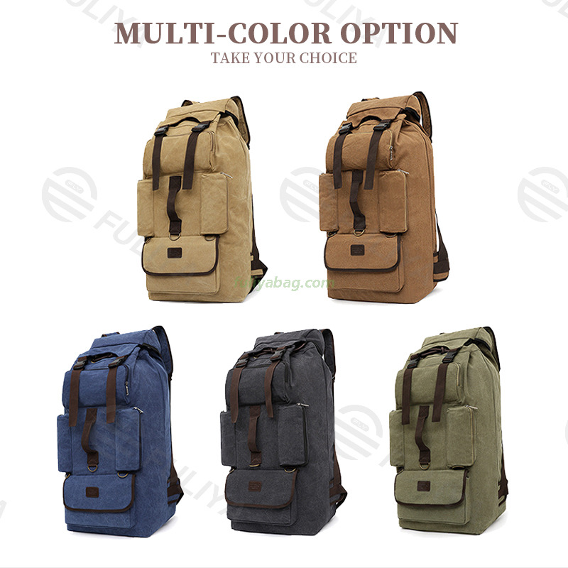 110 L Oversized Capacity Hike Backpack Durable Canvas Tactical Outdoor Travel Trekking Camping Youth Hiking Backpack