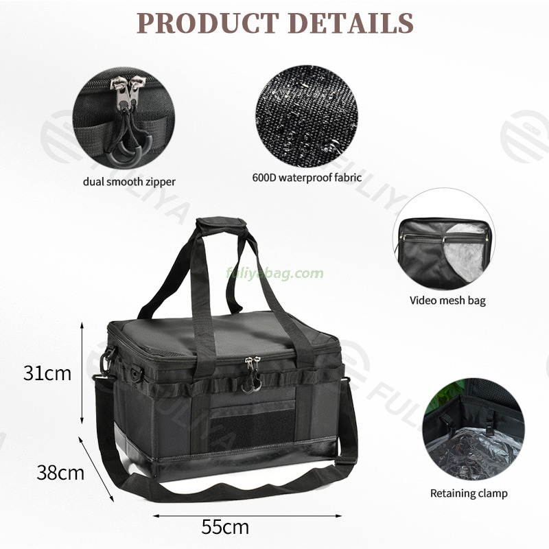 Custom Logo 600D Waterproof Portable Soft Beach Picnic Lunch Travel Food Insulation Bags Hiking Camping Cooler Bag