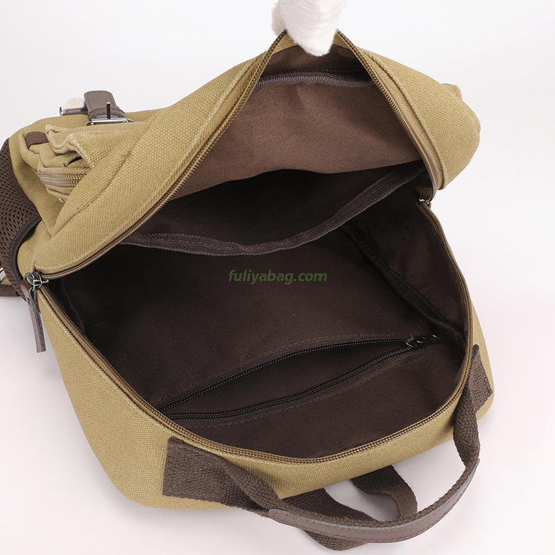 Retro Canvas Backpack College High School Bags Multi Function Crossbody Shoulder Strap Student Backpack