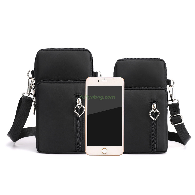 Luxury Fashion Nylon Custom Ladies Single Mobile Phone Bags Waterproof Small Women's Messenger Crossbody Bag