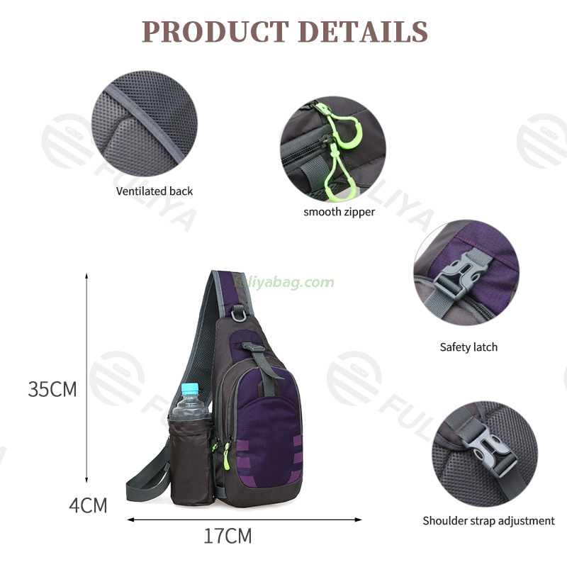 Custom Logo New Sports Casual Chest Bag Outdoor Unisex Summer Men's Sling Bag Travel Crossbody Bag With Water Bottle