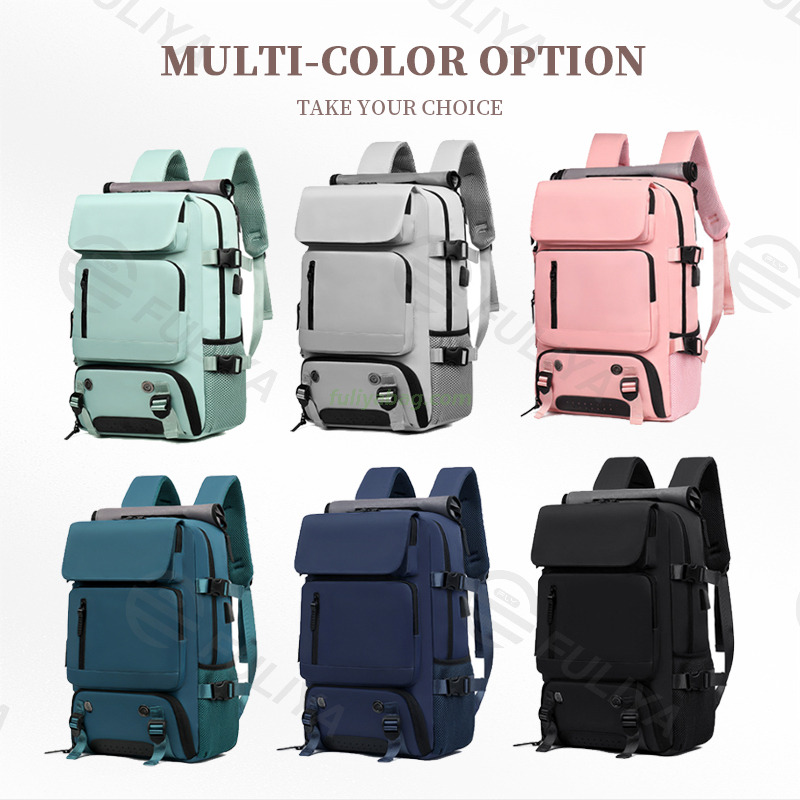 Fuliya Custom Unisex Multiple Compartments Sports Hiking Backpack Wet Dry Separation Waterproof Travel Laptop Backpack With USB