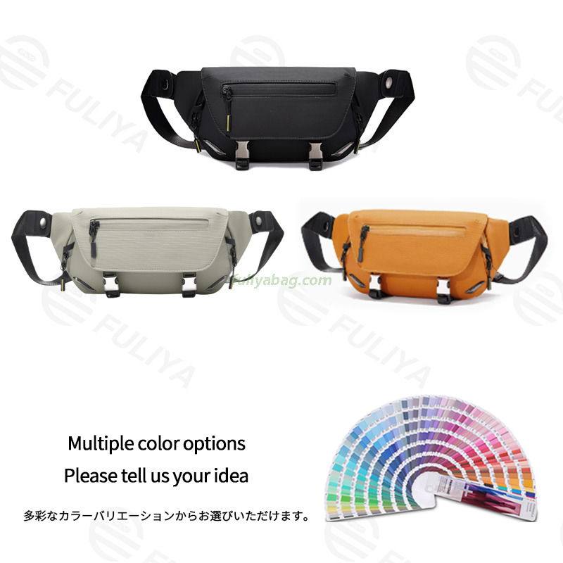 Fuliya Custom Stylish Water-Resistant Bike Mount Sling Pack Small Backpack Cycling Hiking Crossbody Bag Men’s Chest Bag