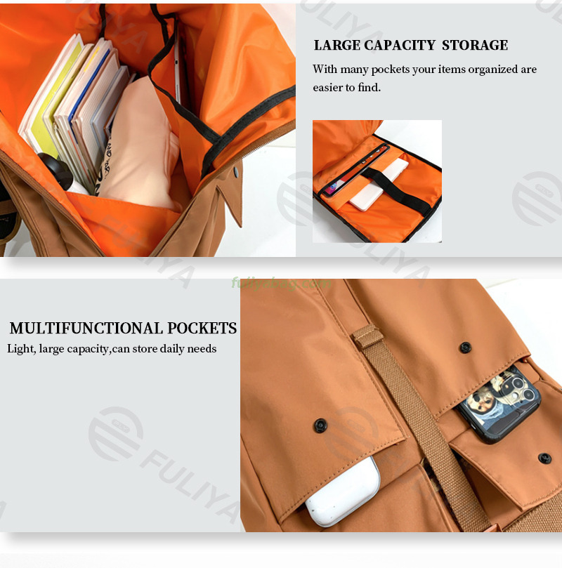 Fashion Men Female Travel Bagpack Large Capacity School Bags College Laptop Bags Student Casual Rolltop Roll Backpack