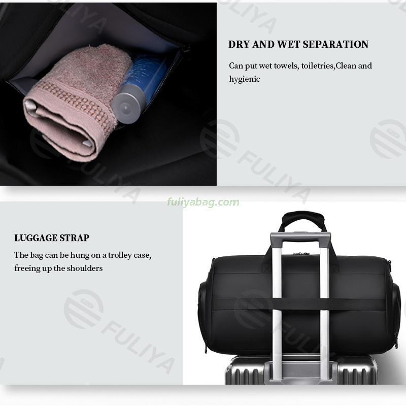 Men Women Adjustable Strap Sport Gym Bag Overnight Bag Waterproof Travel Duffle Bag with Shoes Compartment