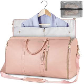 Factory Custom Wholesale Pu Leather Travel Suit Bag Travelling Foldable Bags Luggage Duffel Garment Bags