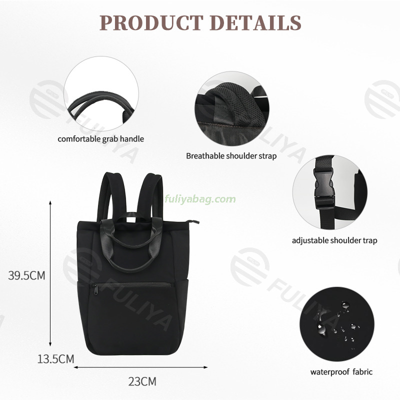Multi Purpose Waterproof Nylon Shopping Tote Shoulder Bag Custom Lightweight Portable Backpack
