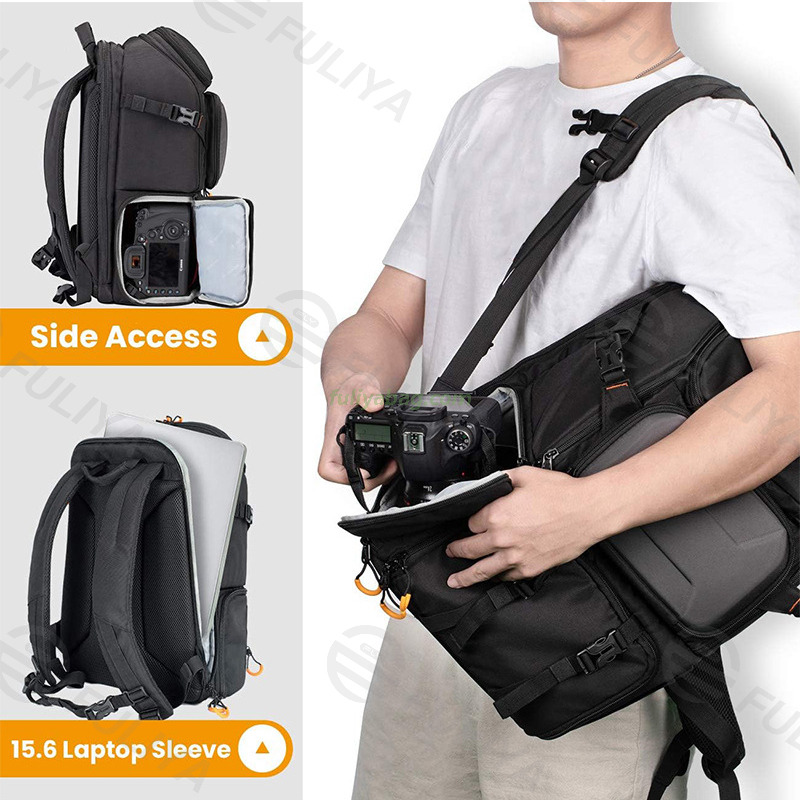 Custom Logo Travel Waterproof Large Photography Triangle Digital SLR Video Bag Camera Backpack with Laptop Compartment