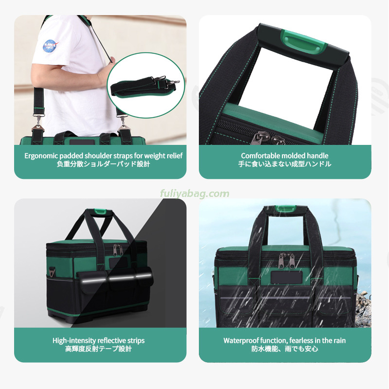 Electrician Woodworker Engineer Portable Waterproof Oxford Tool Kit Multi Functional Maintenance Tool Storage Bag