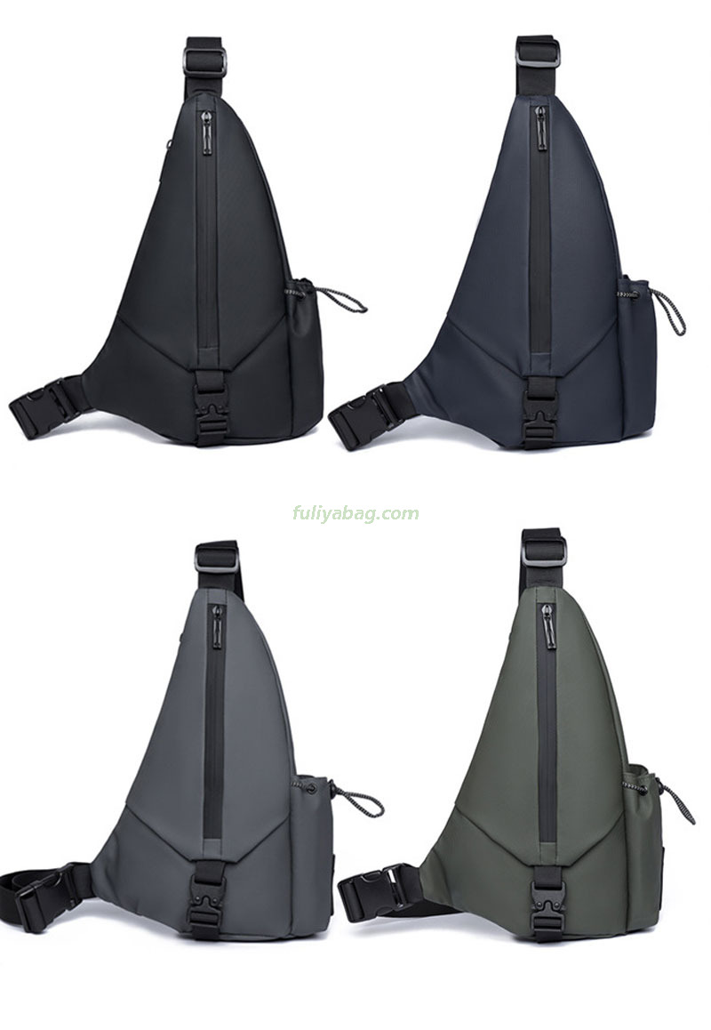 Fashion Waterproof PU Casual Daypack Sport Shoulder Single Crossbody Bag Men’s Chest Bag for Travel Running Bicycle