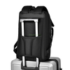 Large Capacity USB Charging Port Black Leather Backpack Business Waterproof Travel Laptop Backpack for Men