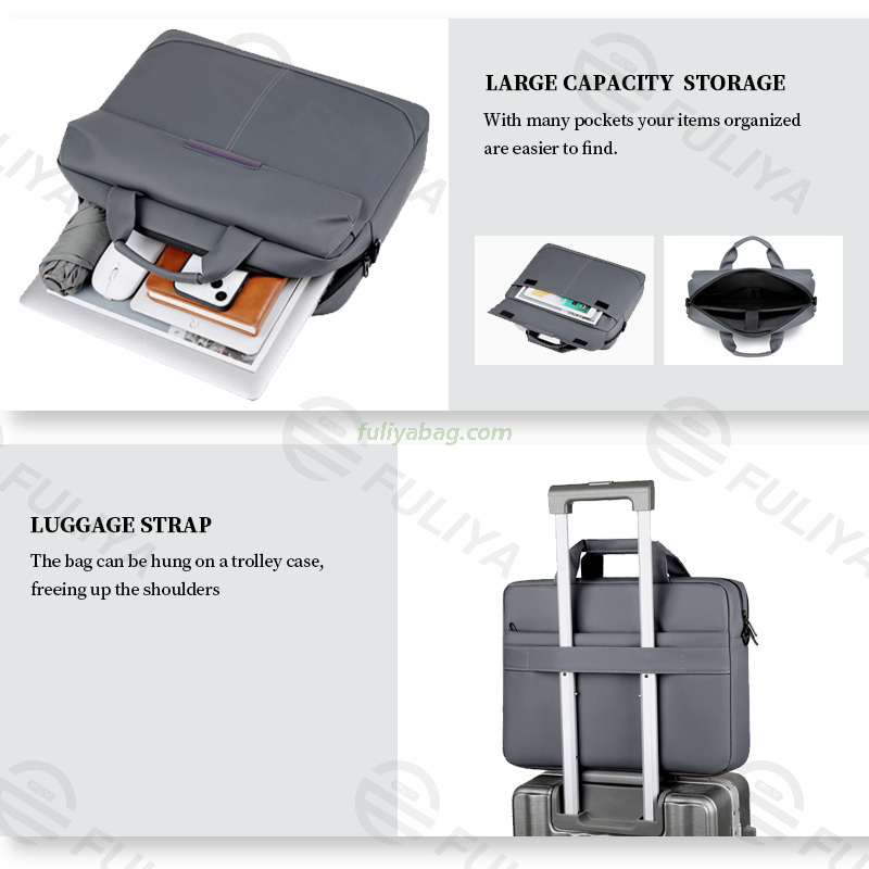 Men Office Business Student Shoulder Bag Executive Briefcase Luxury PU Waterproof Laptop Sling Bag Briefcase