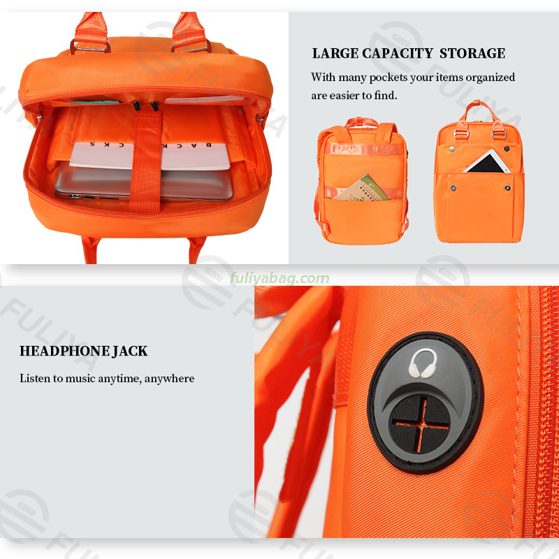 OEM Waterproof Earphone Holes USB Charging Students School Travel Business Laptop Backpack For Women Men