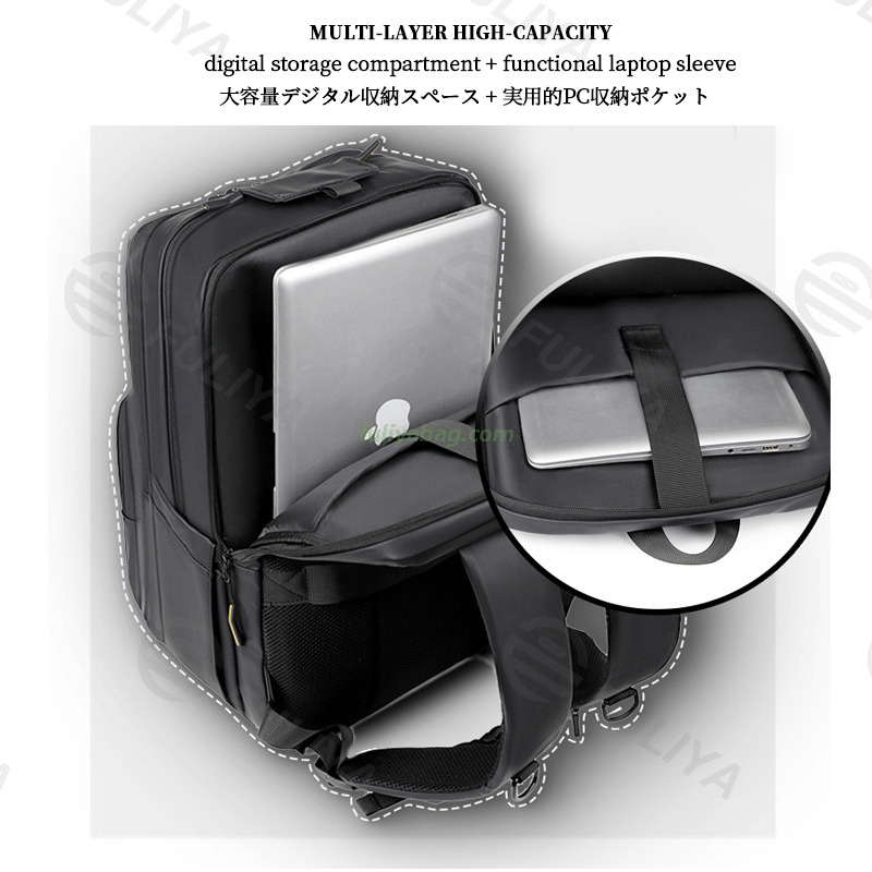 Casual Fashion Computer College School Bags Water-Resistant Film Business Laptop Bag Travel Backpack for Men Office
