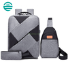 Custom New Backpack Business Notebook Bag Durable Large Capacity Casual Travel 3 Piece Set Laptop Backpacks