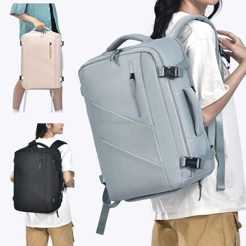 Extra Large Capacity Durable Waterproof Oxford Expandable 16inch Business Travel USB Portable Backpack Laptop Bag for Men