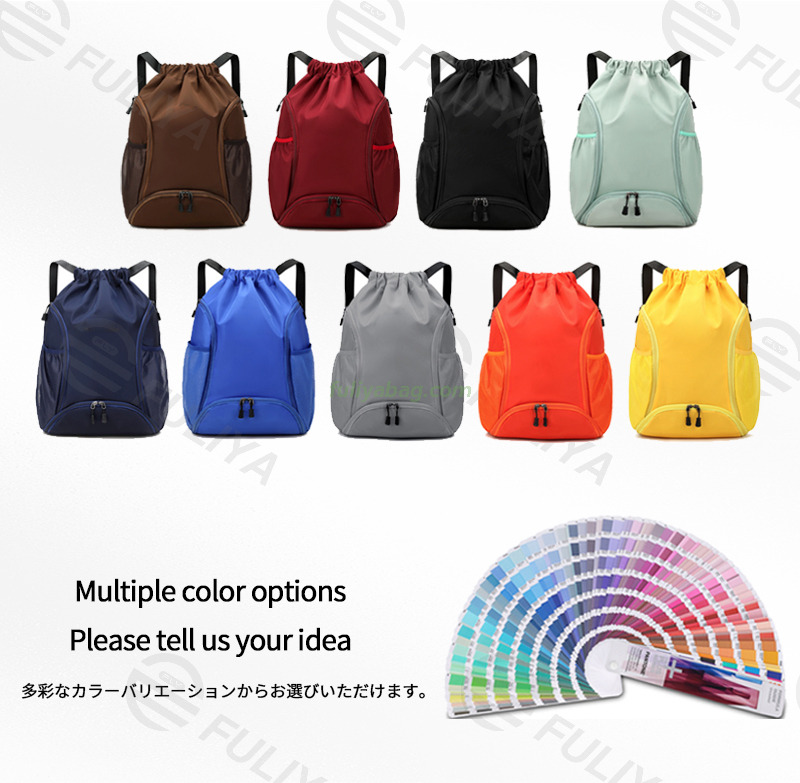 High Quality Basketball Football Fitness Sports Bag Casual Travel Waterproof Oxford Drawstring Backpack With Shoe Space