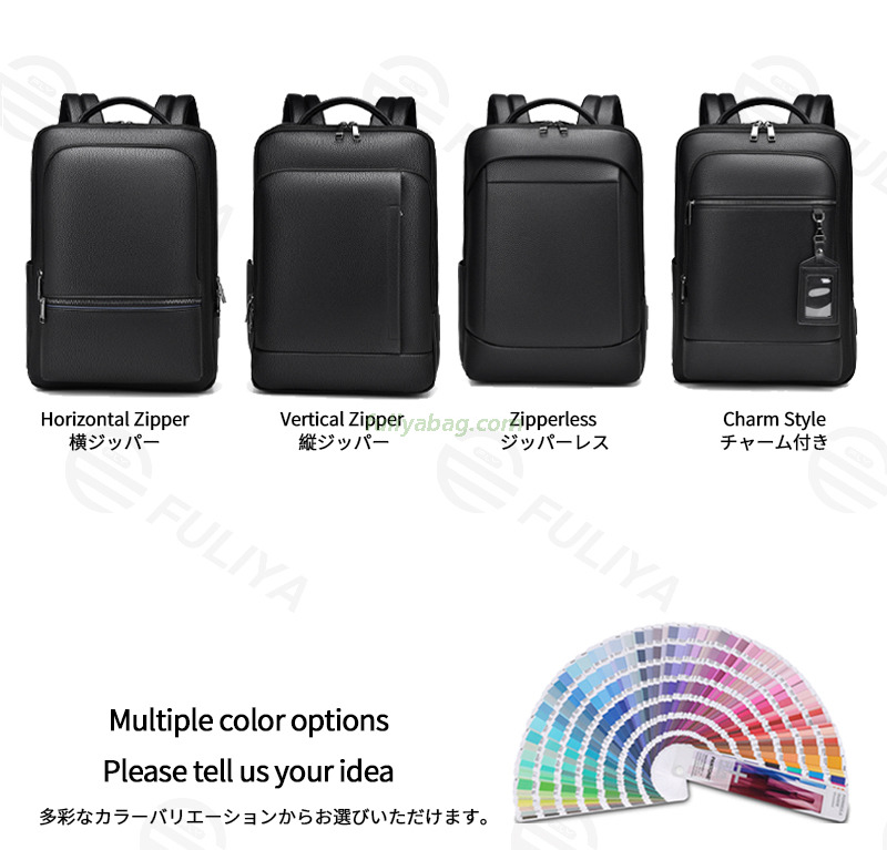 Custom High Quality Pu Leather Men's Computer Backpack Waterproof Classic School Travel Laptop Backpack With Usb Charging
