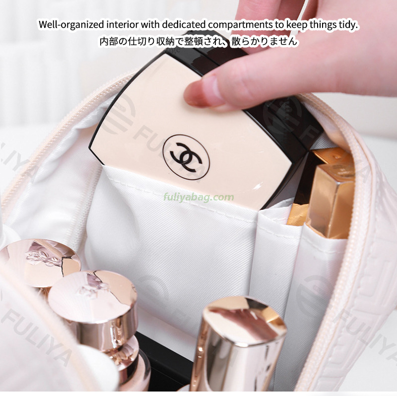 Large Capacity Handheld Organizer Bag Durable Portable Toiletry Travel Makeup Bag Pu Material Waterproof Cosmetic Bag