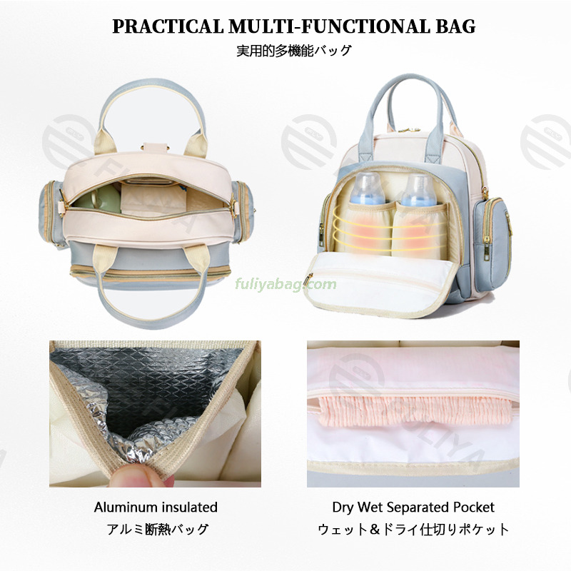 Stylish Hand Held Maternity Hospital Bag Large Capacity Multi Function Travel Mother Diaper Tote Bag Portable Mommy Bag