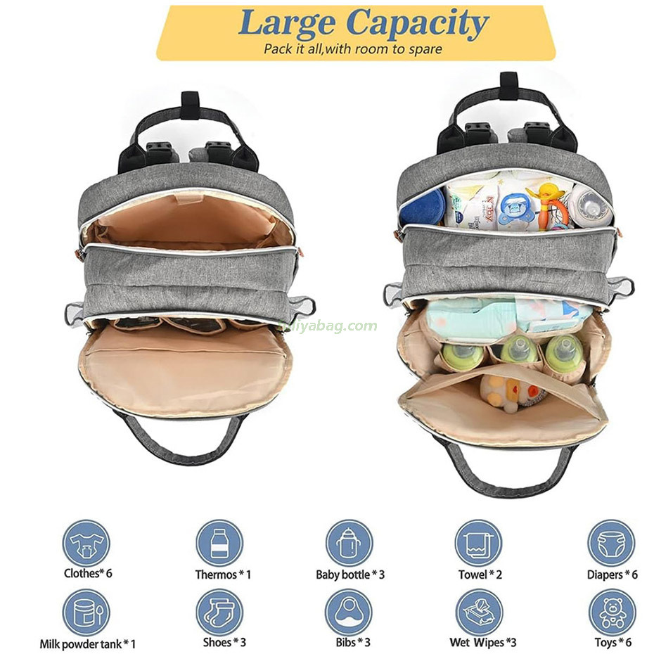 Factory Directly Manufacturer Large Capacity Mommy Bag Portable Organizer Fashionable Shoulder Bag Mom Baby Diaper Bag