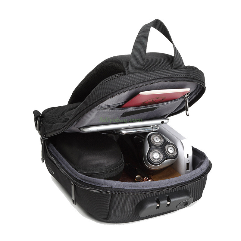 Wholesale Fashion Casual Polyester Anti-theft Men Chest Bag Multi-functional Waterproof USB Single Shoulder Sling Bag