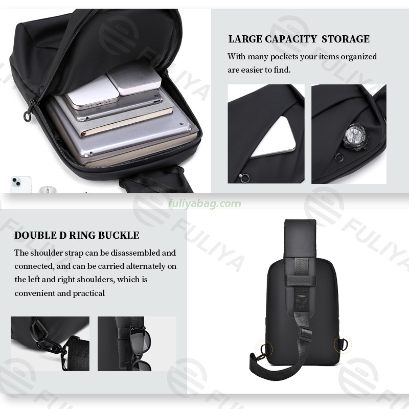 Custom Waterproof Sling Bags Simple Outdoor Crossbody Shoulder Men's Messenger Chest Sling Bag for Men Bag Pack