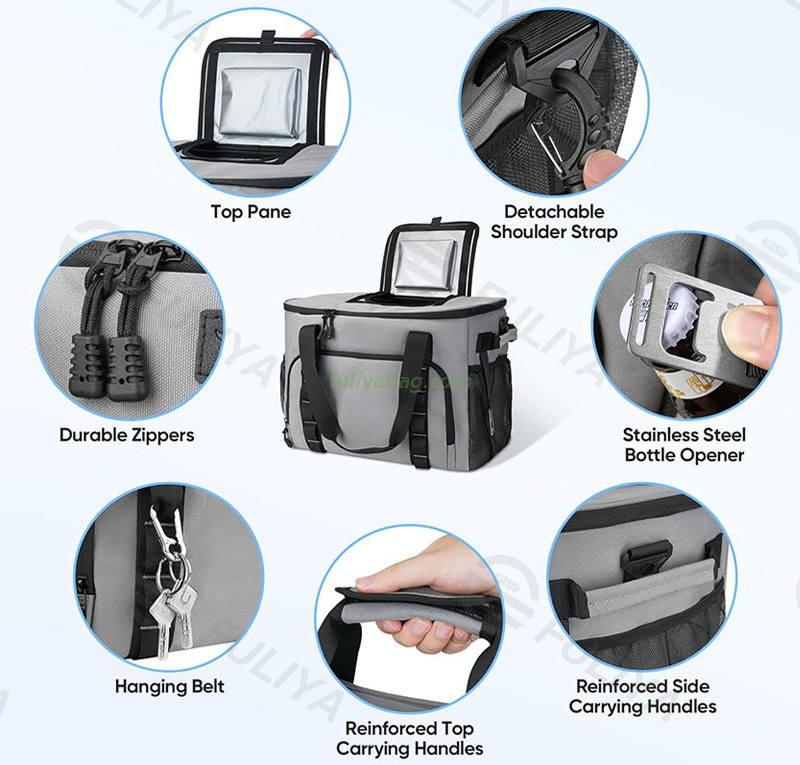 Wholesale Custom Logo Portable Large Waterproof Insulated Tote Bag Thermal Lunch Soft Cooler Box Bag For Men Women