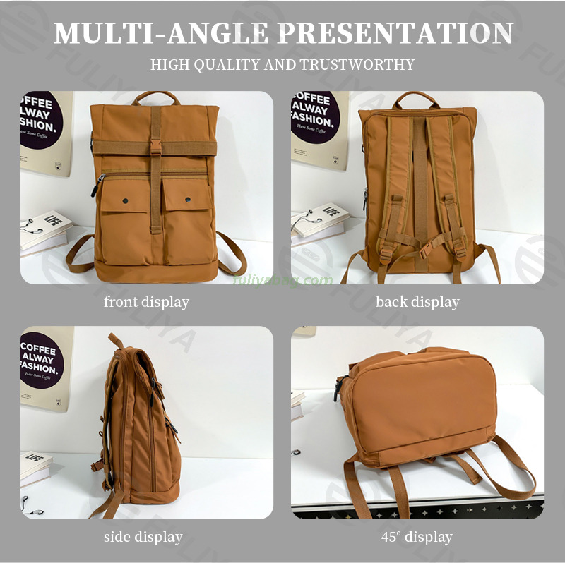 Fashion Men Female Travel Bagpack Large Capacity School Bags College Laptop Bags Student Casual Rolltop Roll Backpack