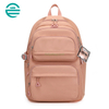 Customized Logo Lightweight Nylon Student Backpack Waterproof Large Capacity Beautiful Girls Pink School Bag