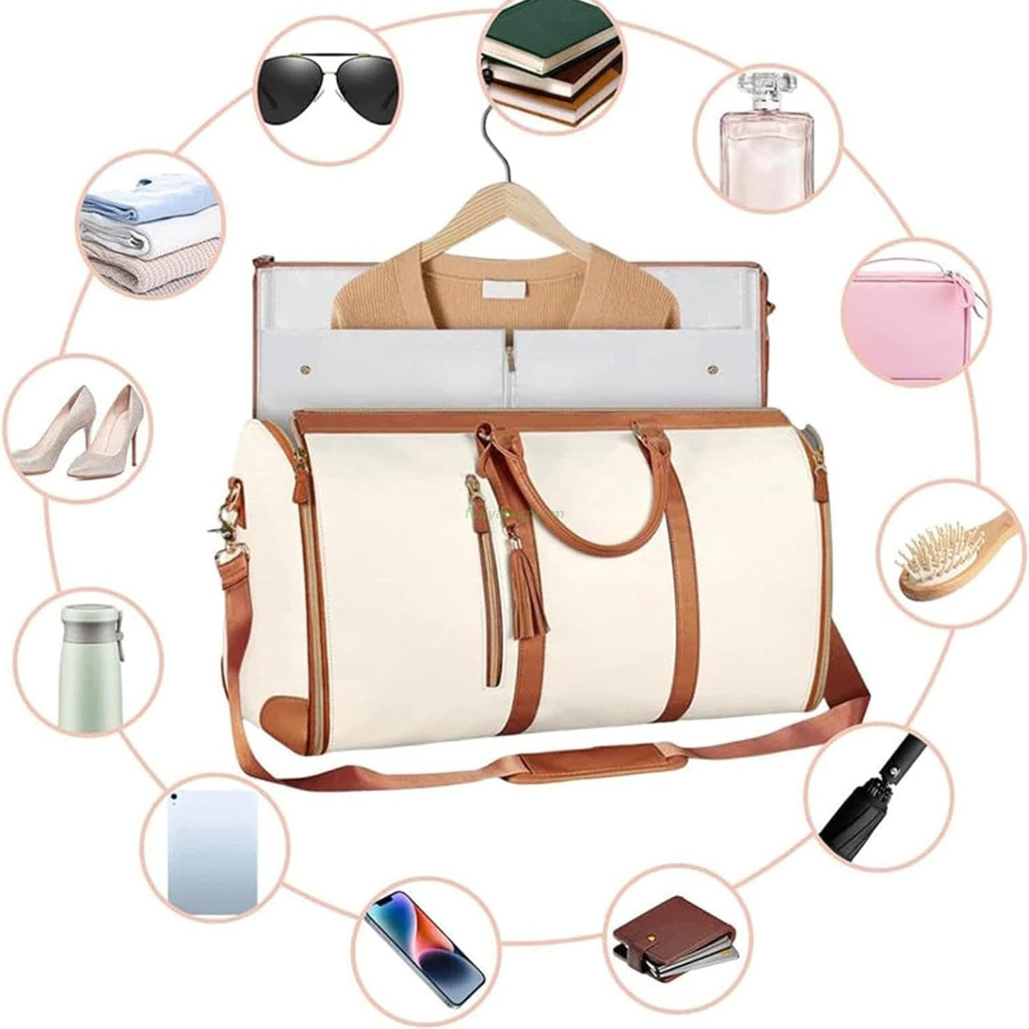 Factory Custom Wholesale Pu Leather Travel Suit Bag Travelling Foldable Bags Luggage Duffel Garment Bags