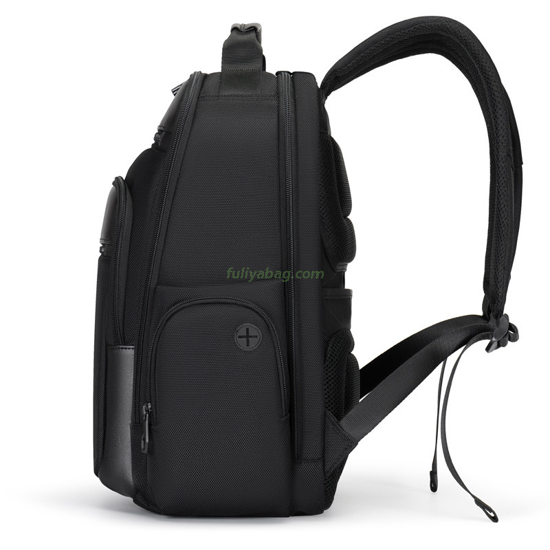 Custom Logo Black Waterproof Oxford Travel Business Computer Rucksack Airplane Office Laptop Backpack for Men Daily Use