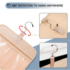 Multifunctional Hook Toiletry Bag Women Foldable Travel Jewelry Organizer Polyester Makeup Cosmetic Bag Case