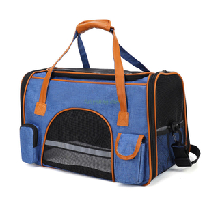 Custom Wholesale Outdoor Portable Folding Mesh Breathable Pet Travel Carrier Bag for Dogs and Cats Pet Transport Cage