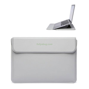 Custom Logo Smooth Leather Portable Protective Laptop Cover Notebook Computer Stand Flip Laptop Sleeve Case for Mackbook