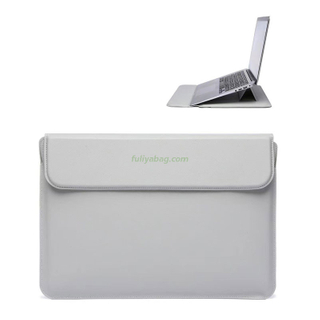 Custom Logo Smooth Leather Portable Protective Laptop Cover Notebook Computer Stand Flip Laptop Sleeve Case for Mackbook
