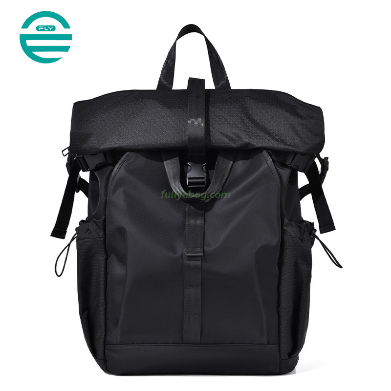 Rolling Top Functional Pockets Causal Travel Sport Riding Backpack Male College Students Laptop Backpack