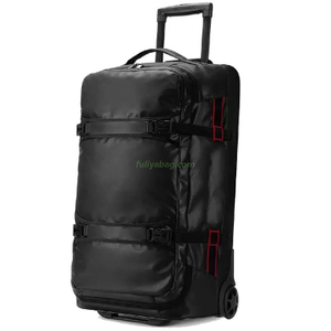 Customized Waterproof Soft Roller Camping Bag 60L Wheeled Luggage Duffel Sports Trolley Rolling Gym Travel Bag